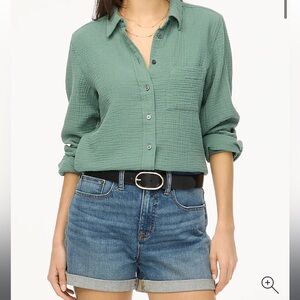 NWT J. Crew Factory Gauze Button-Up shirt in pale spinach